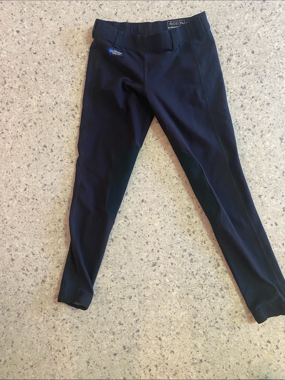 IRIDEON Kids Black Riding Tights - Stretch Equestrian Breeches